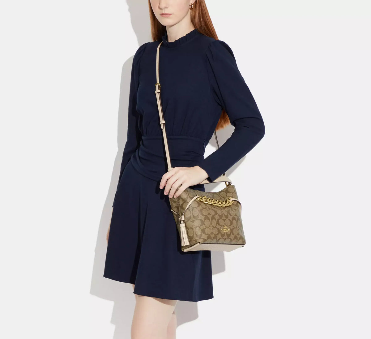 Coach leather Andy Crossbody In Signature Canvas Style No. CE554