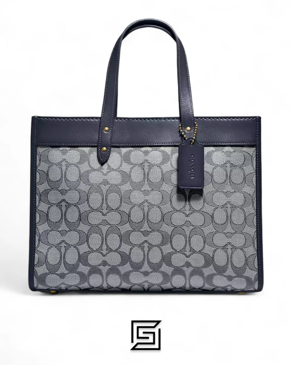 Coach leather Field Tote 30 In Signature Jacquard C3282