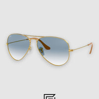 نظارة شمسية راي بان RB3044 AVIATOR SMALL 52 للجنسين - ذهبي_رمادي