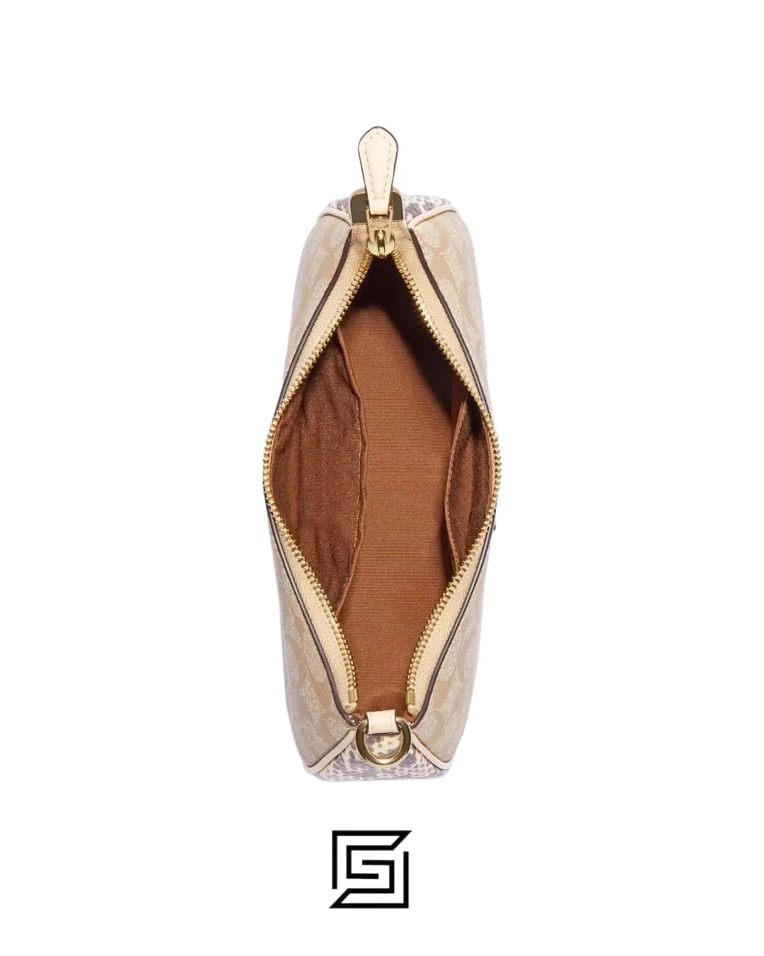 Teri Shoulder Bag In Signature Canvas Style No. CC323 Khaki