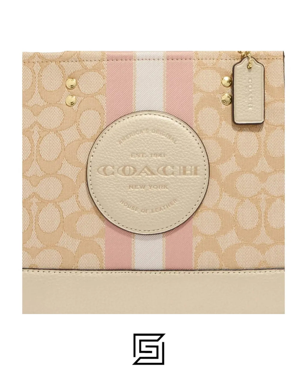 Dempsey Tote 22 In Signature Jacquard With Stripe And Coach Patch Style No. C8417 Small