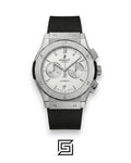 Hublot Classic Fusion White – Silver Case – Japanese Quartz – Black Rubber Strap