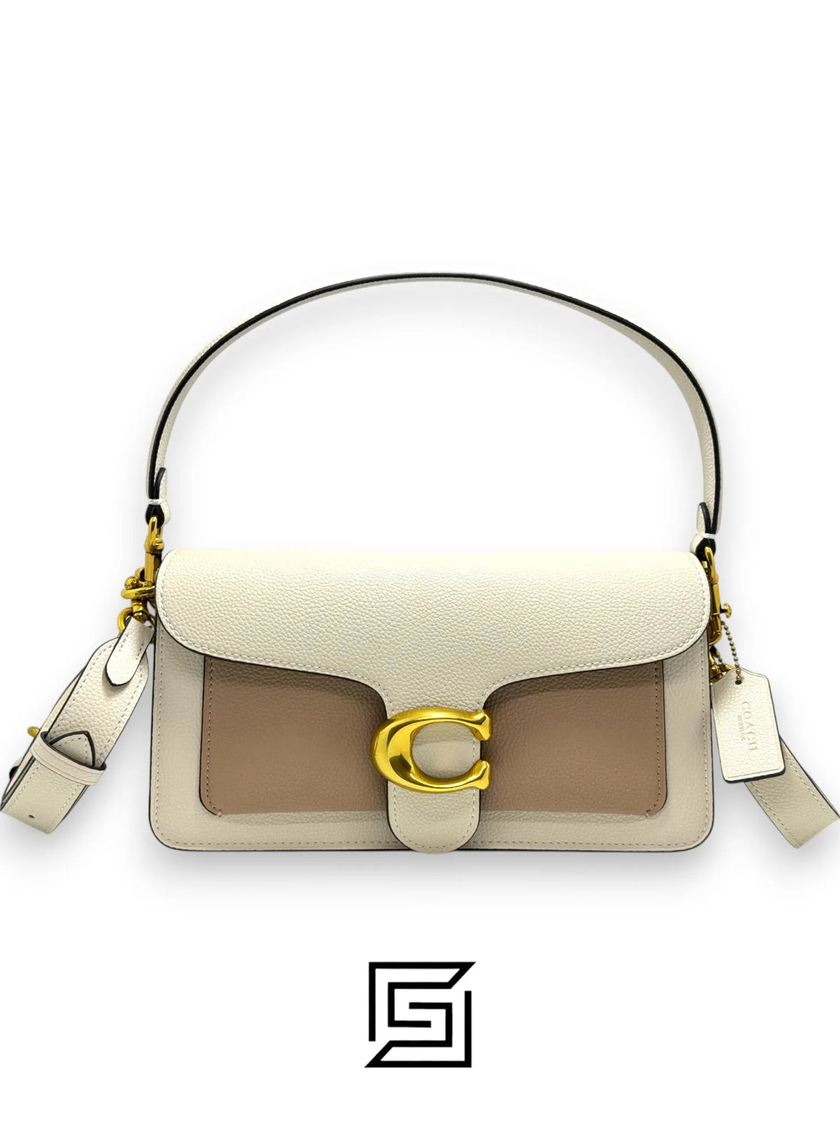 COACH Tabby Shoulder Bag 26 white and Caramel CH857