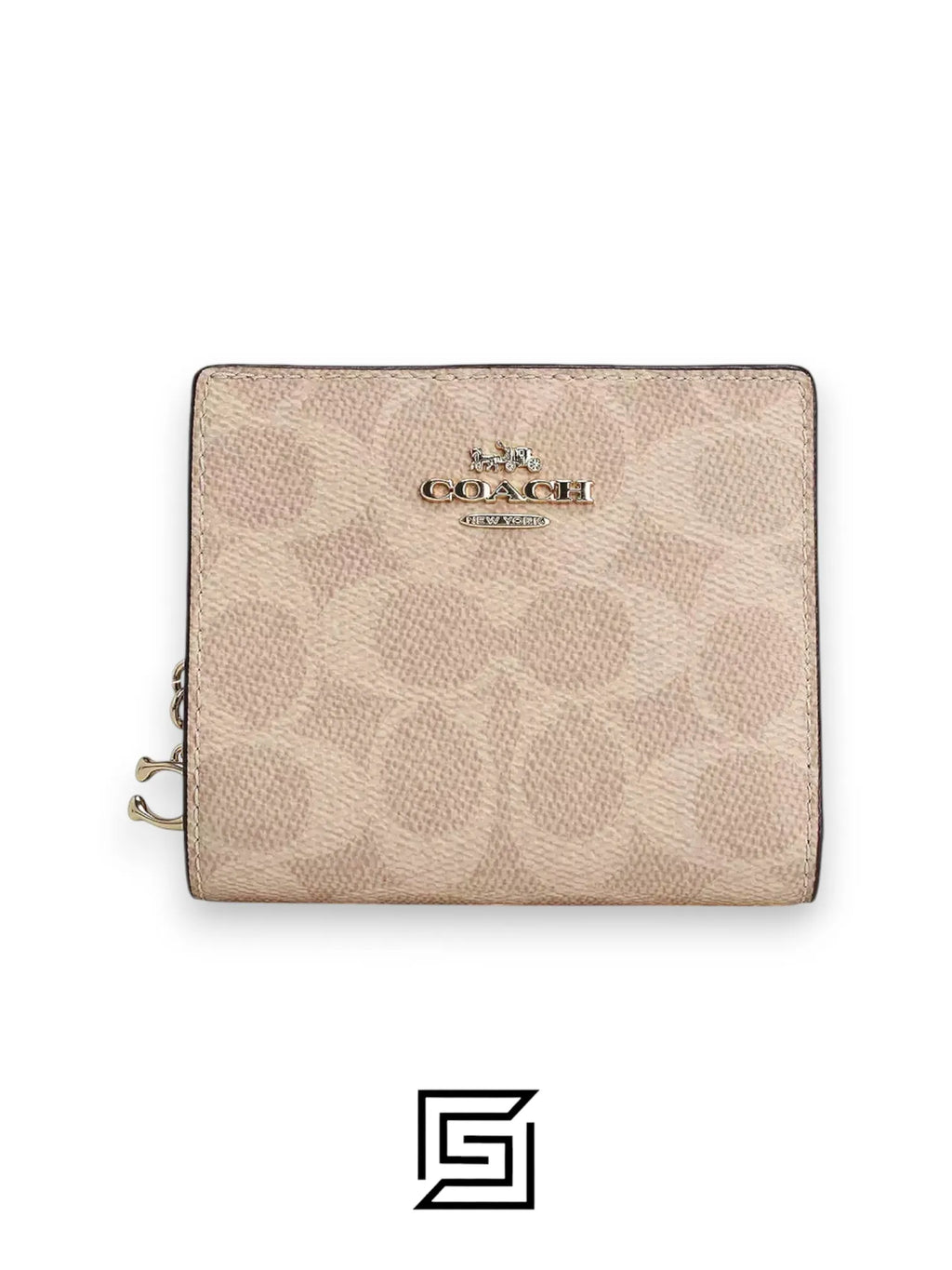 Coach C3309 Snap Wallet In Signature Canvas Light Khaki