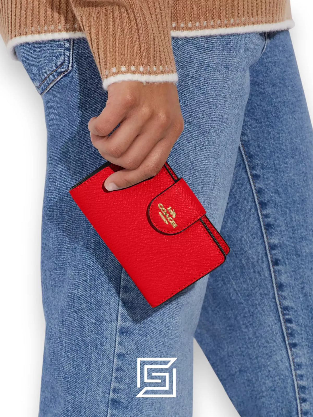 Coach Medium Corner Zip Wallet Red Style No. C6390
