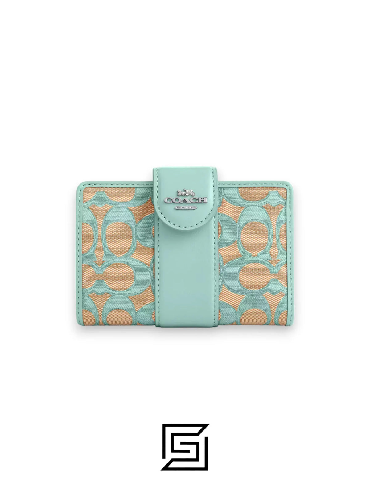 Medium Corner Zip Wallet In Signature Jacquard Style Number CT922 Tiffany
