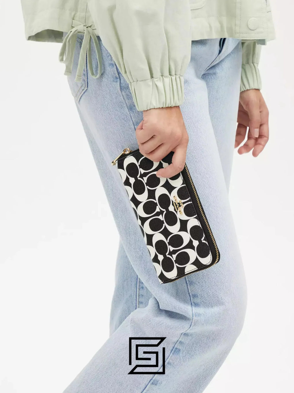 Long Zip Around Wallet In Signature Canvas Style No. CP409