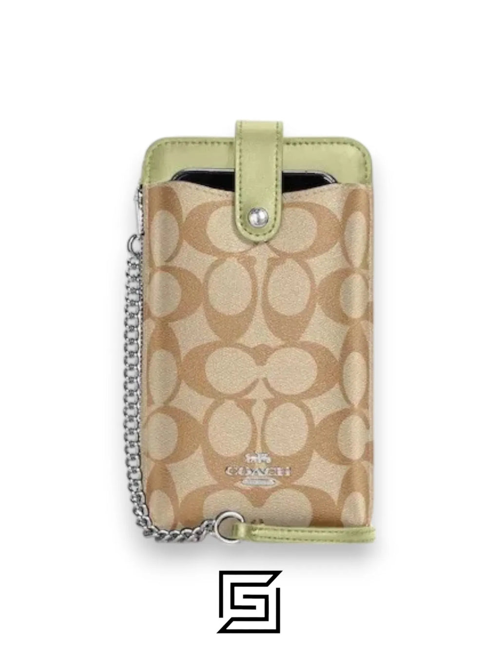 Coach Phone Crossbody In Signature Canvas Khaki Style No. C7397
