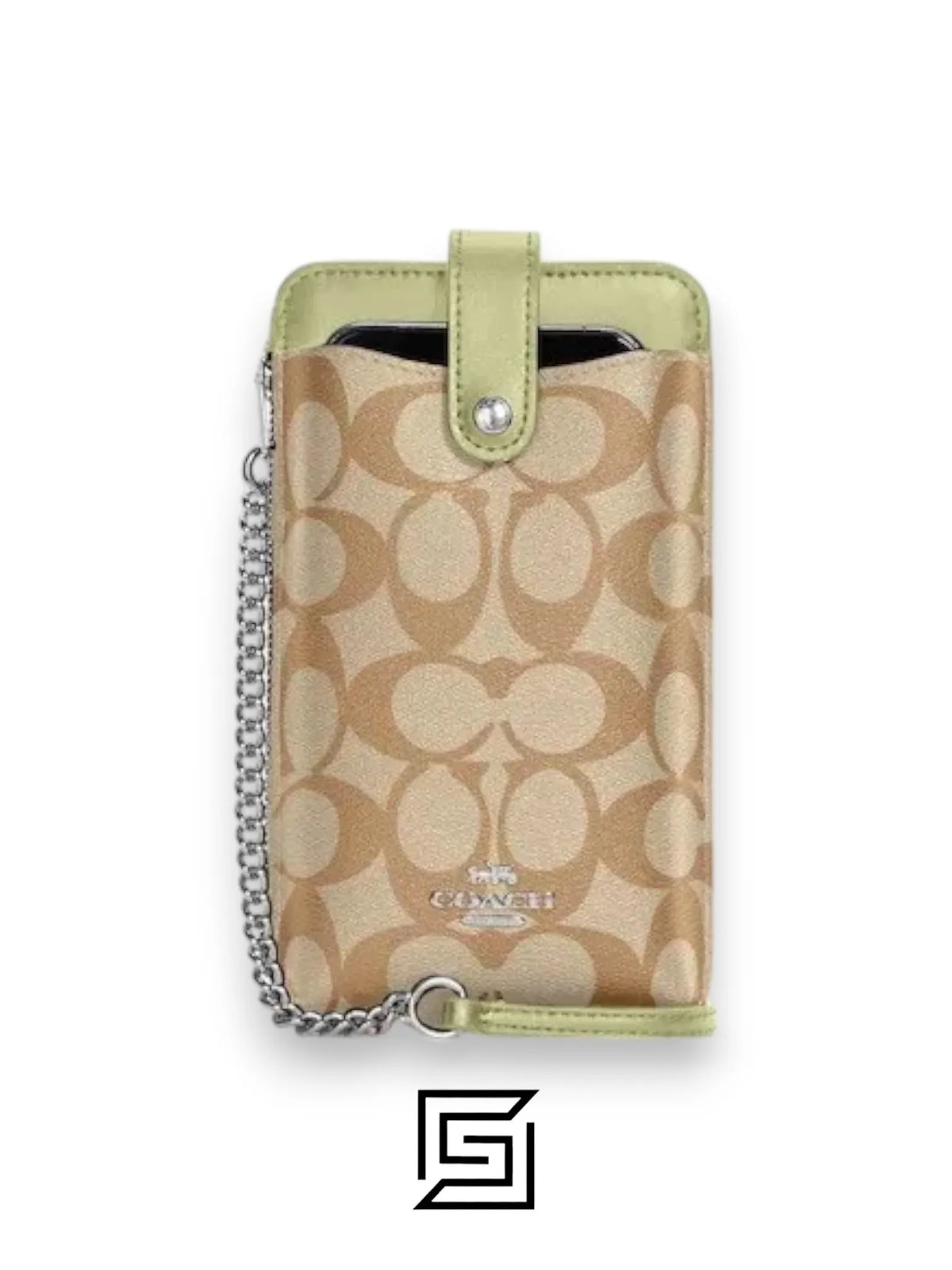 Coach Phone Crossbody In Signature Canvas Khaki Style No. C7397