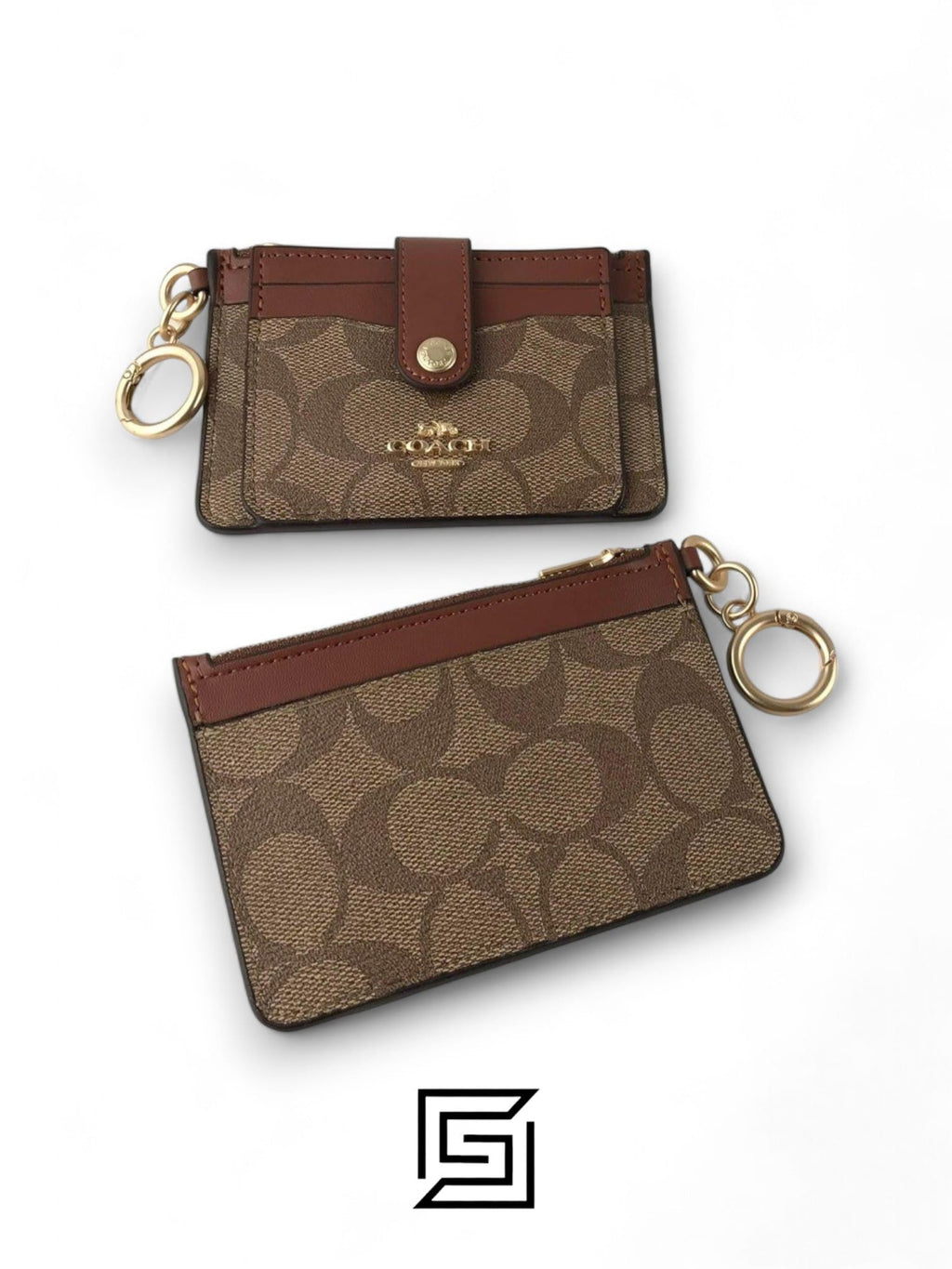 Attachment Card Case In Signature Canvas C7398 Brown x Brown