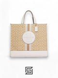 Dempsey Signature Jacquard Tote with Coach Stripe and Patch Style No. C8448 Big Size