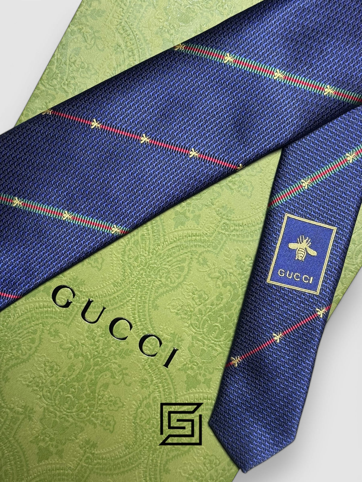 Gucci - Blue Color With Gold Small Bee Constant Small Pattern