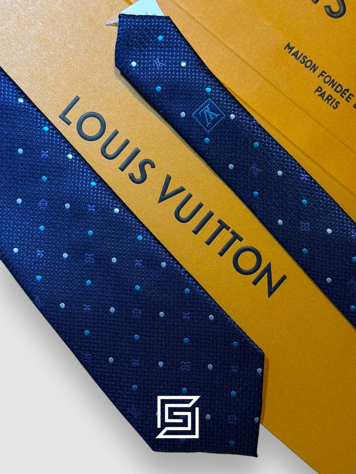 Louis Vuitton - Navy Blue LV Big Pattern With Dots Italian Style