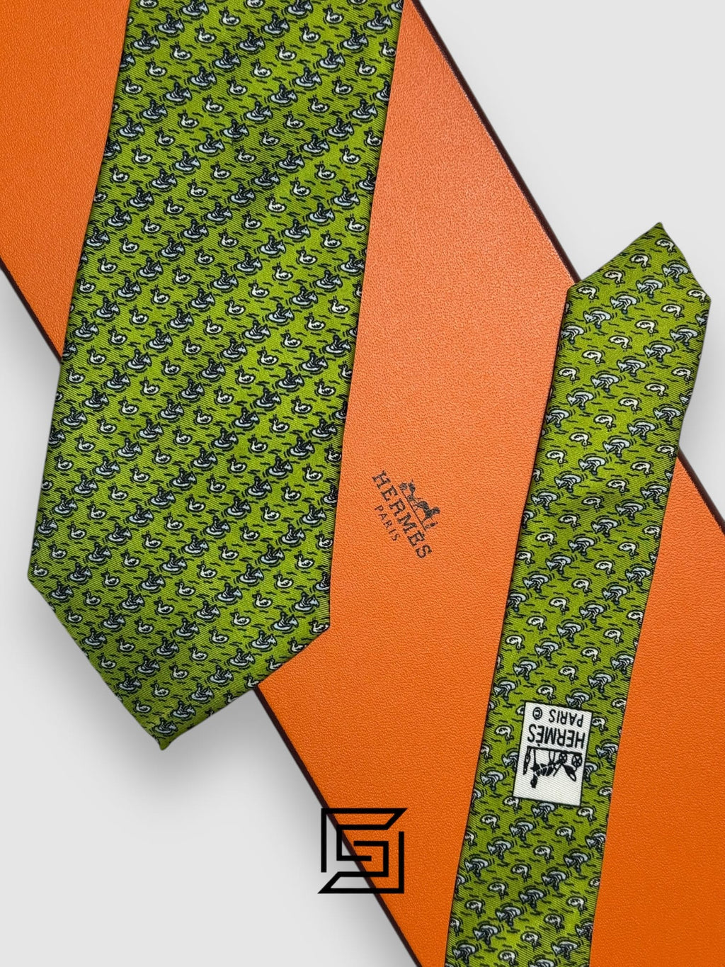Hermes - Green With Horse Pattern Italian Style