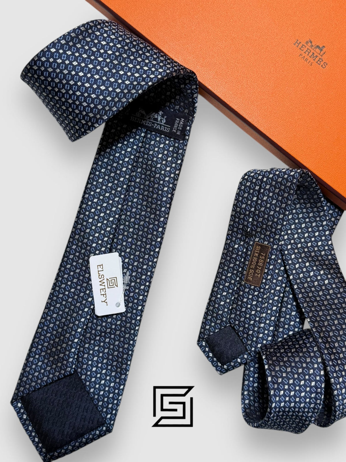 Hermes - Blue With Square Multi Pattern