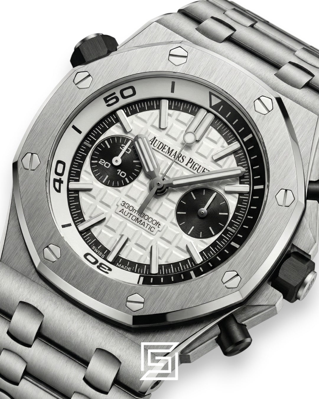ROYAL OAK OFFSHORE j03168 2 COUNTERS-M/SILVER - WHITE