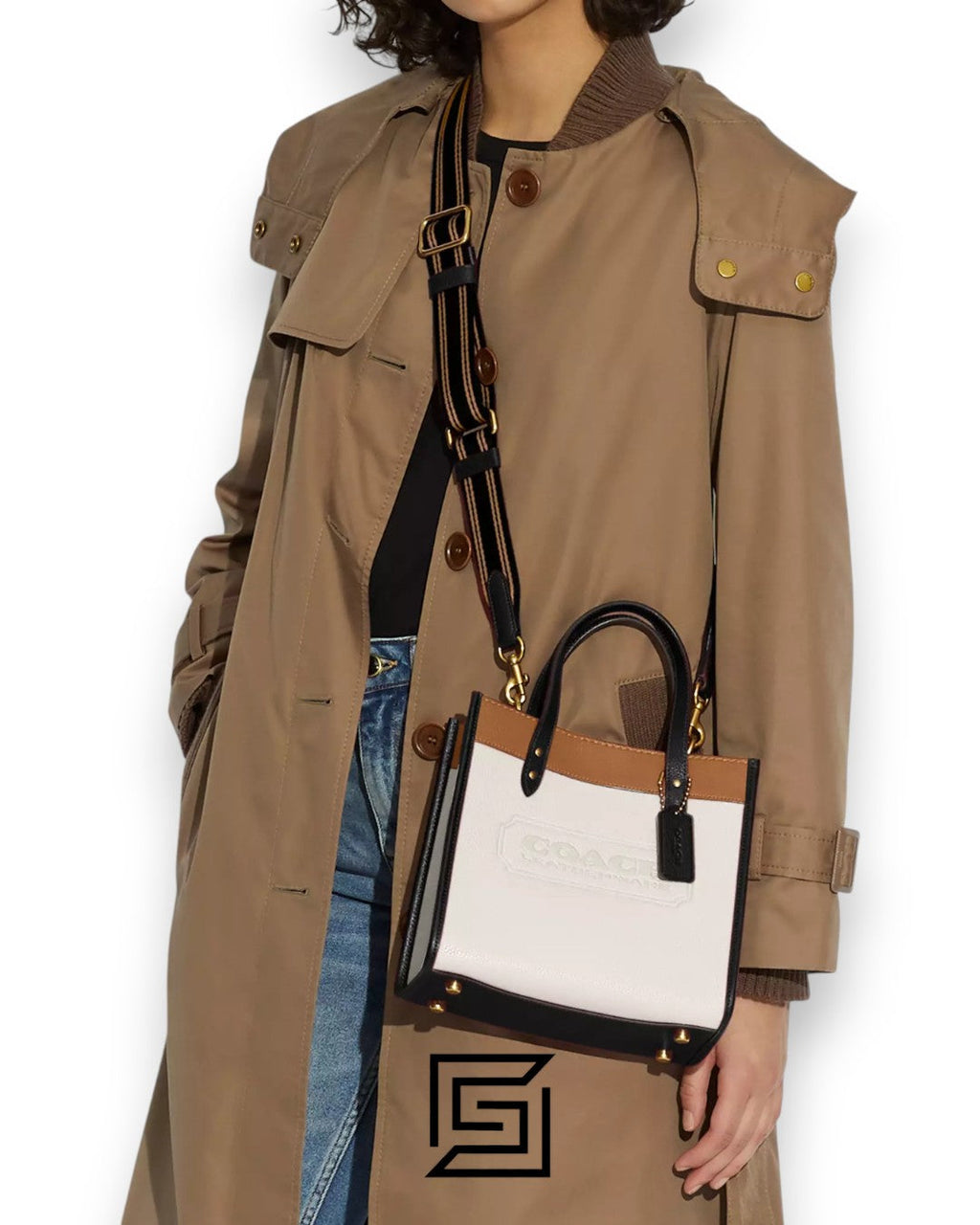 Coach Field Tote 22 In Colorblock With Coach Badge C3461