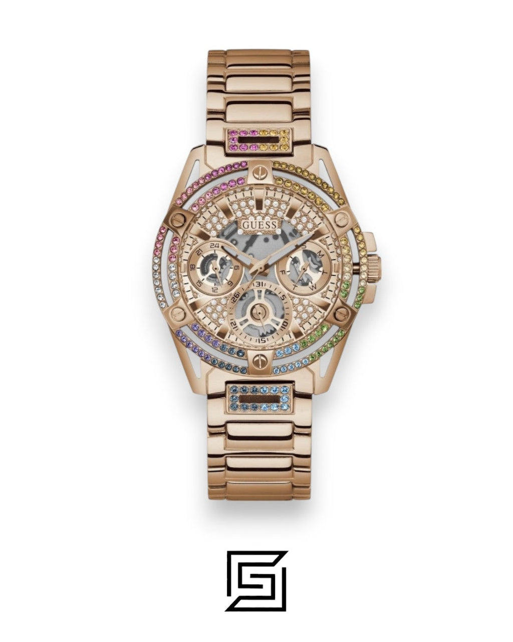 GUESS Ladies ROSE Gold Tone Analog Watch GW0464L5