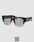 Jacques Marie Mage ENZO JMM sunglasses - TRANSPERENT HALF MAROON - LIGHT GREEN