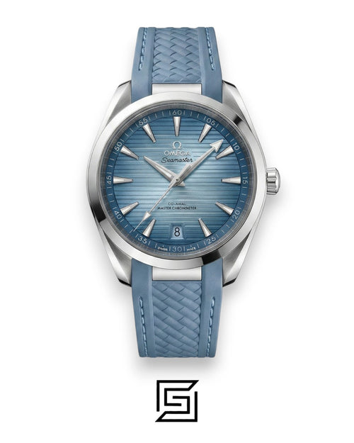 Omega Aqua Terra Inspired – Blue Teak Dial – Blue Rubber Strap (41mm)
