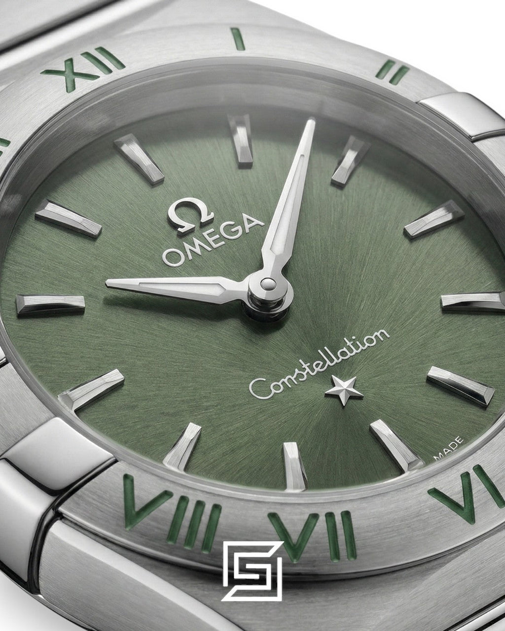 Omega Constellation Ladies 27mm – Olive Green Dial & Stainless Steel