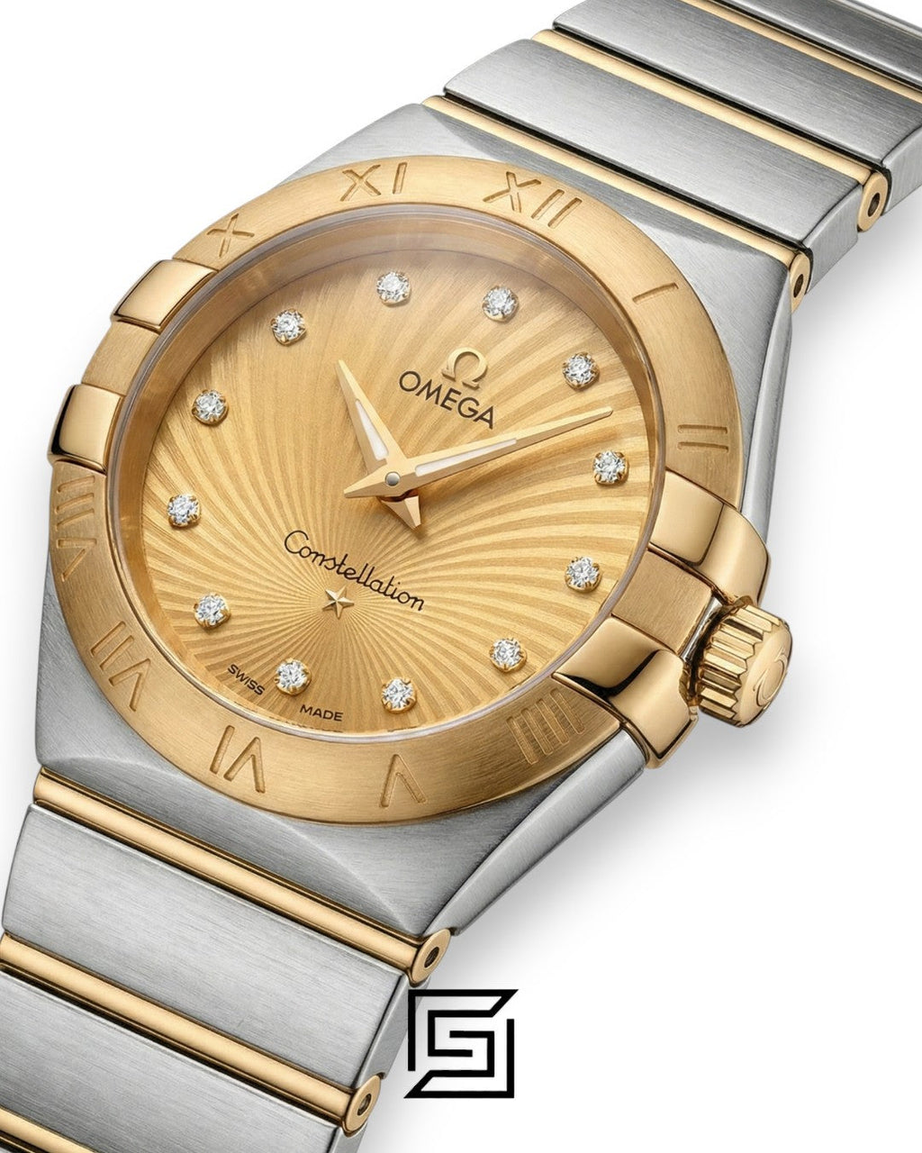 Omega Constellation Ladies 27mm – Gold Dial, Diamond Markers & Two-Tone