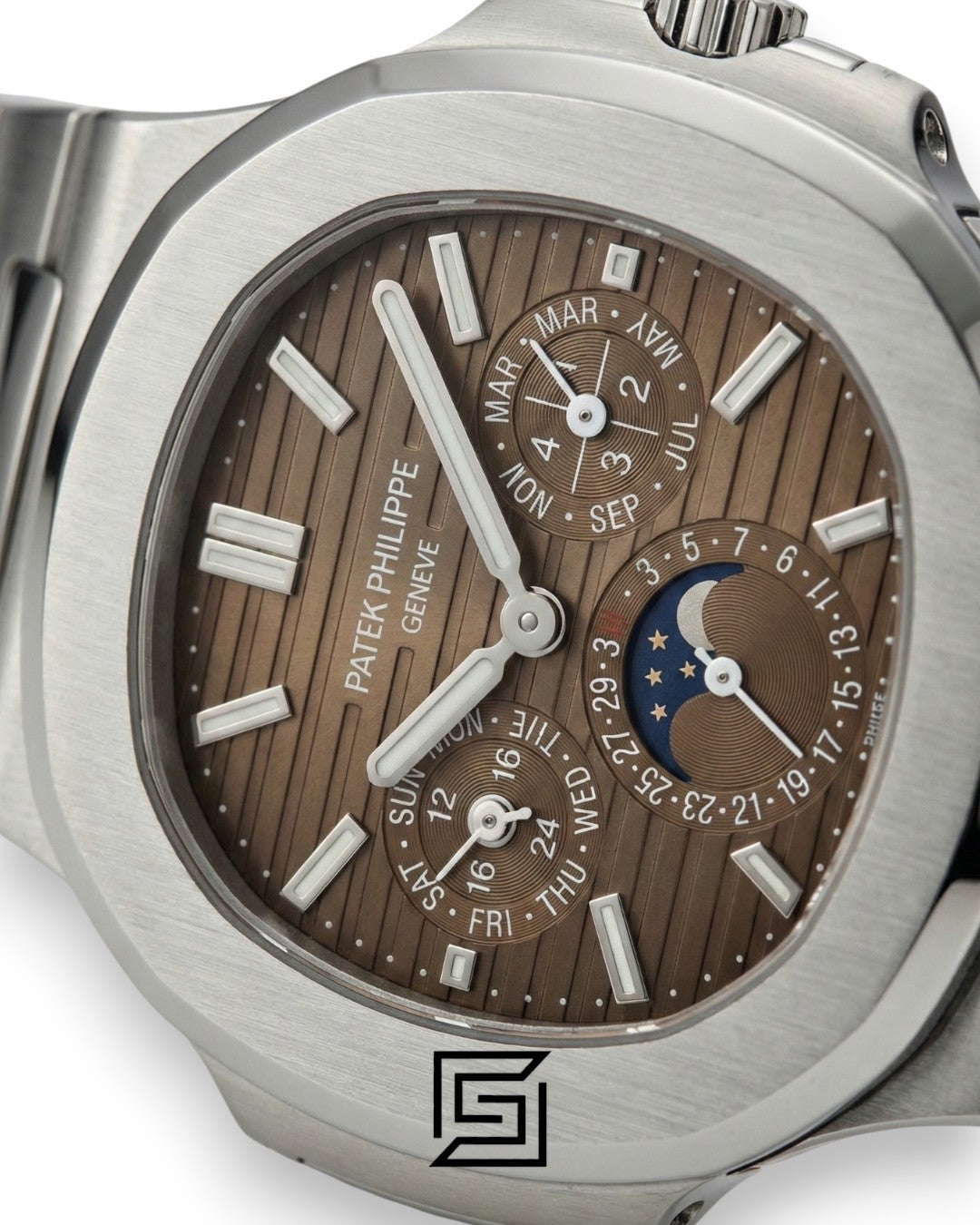 Patek Philippe Nautilus Perpetual Calendar – Brown Dial – Japanese Automatic Chronograph – Stainless Steel Bracelet