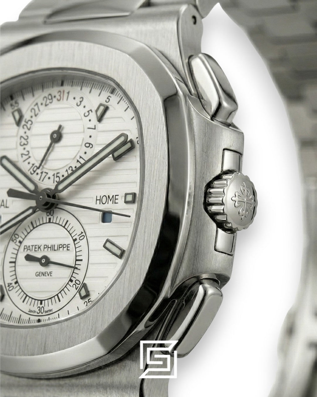Patek Philippe Nautilus Travel Time – White Dial – Japanese Automatic Chronograph – Stainless Steel Bracelet