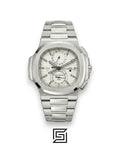 Patek Philippe Nautilus Travel Time – White Dial – Japanese Automatic Chronograph – Stainless Steel Bracelet