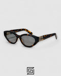 Miu Miu MUA04 21C40 Light Grey Lenses and Tiger Brown Frame With Gold Logo