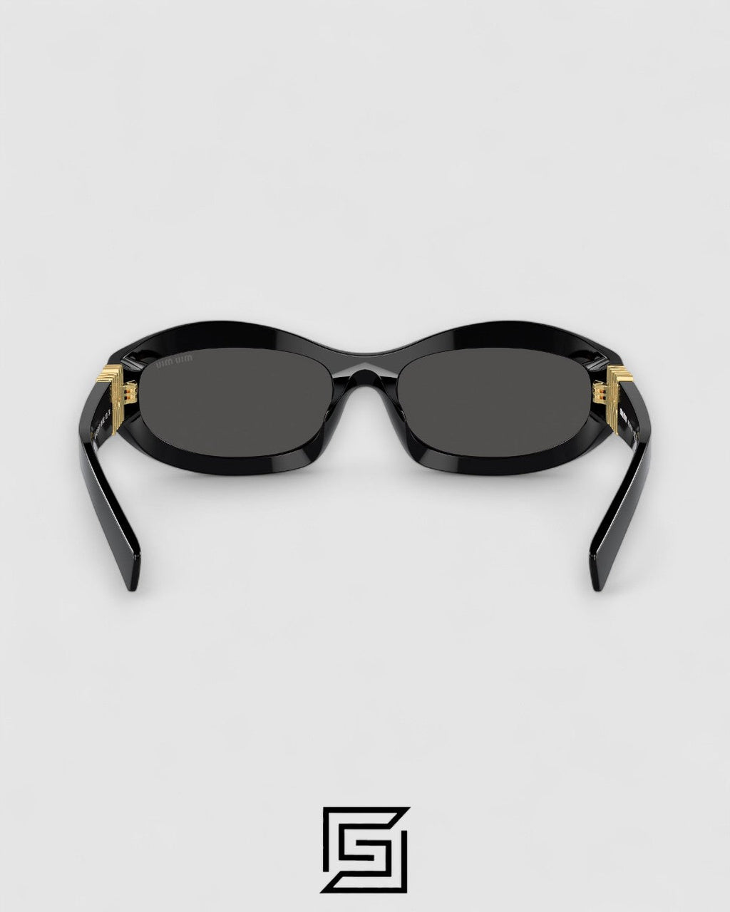 Miu Miu MU14 16K-08Z Black Lenses and Black Frame With Gold Logo
