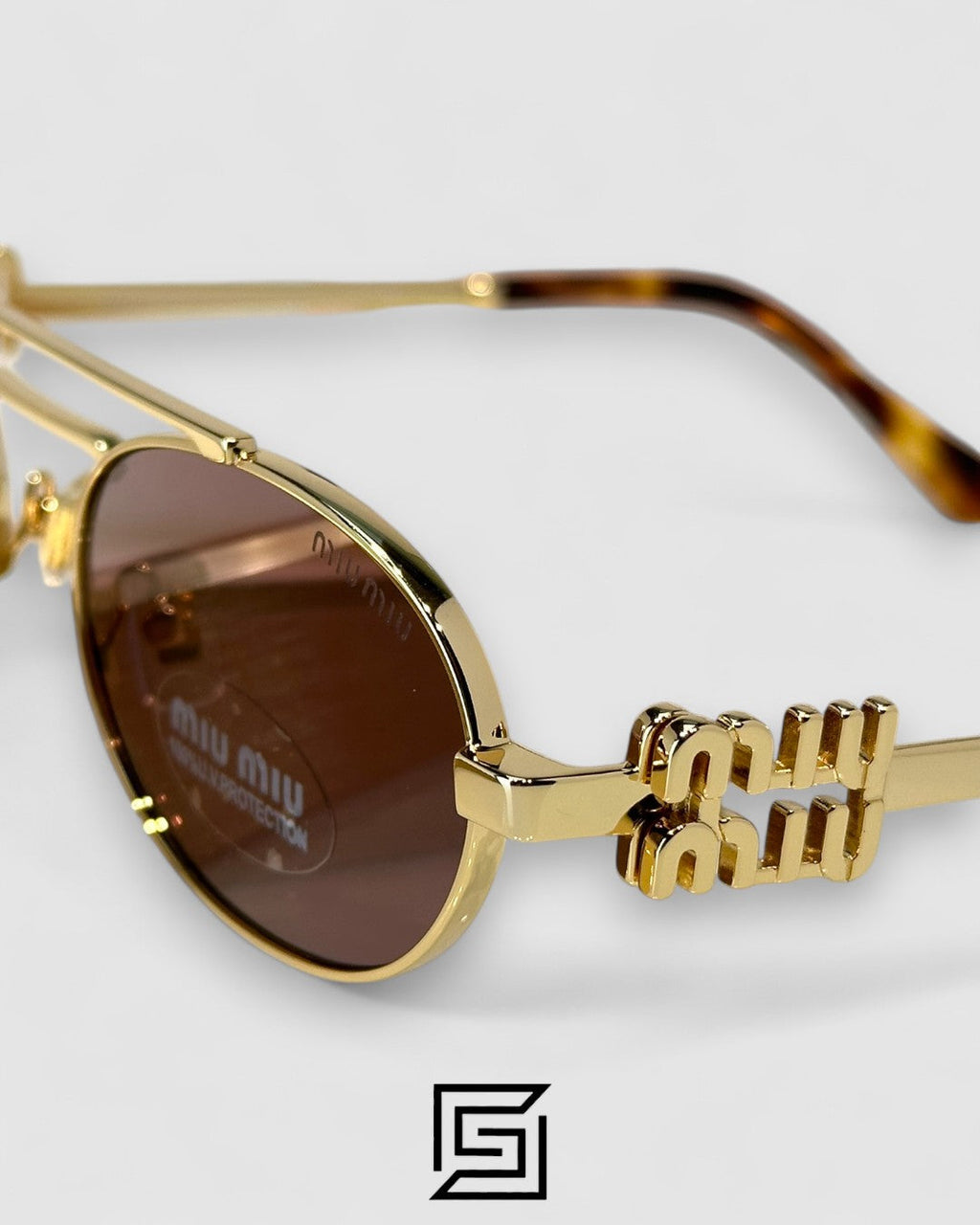 Miu Miu MU54ZS Brown Lenses and Gold Frame