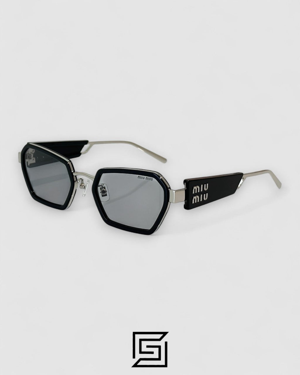 Miu Miu MU61 Light Grey Lenses and Silver Black Frame