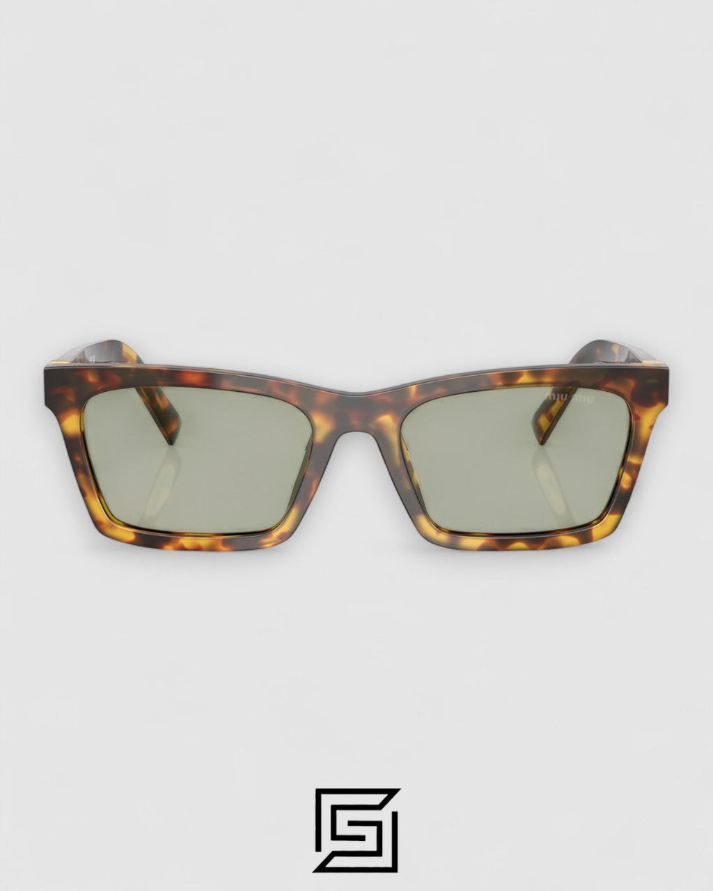Miu Miu SMUA05 Light Green Lenses and Tiger Brown Frame