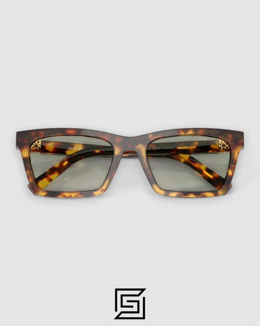 Miu Miu SMUA05 Light Green Lenses and Tiger Brown Frame