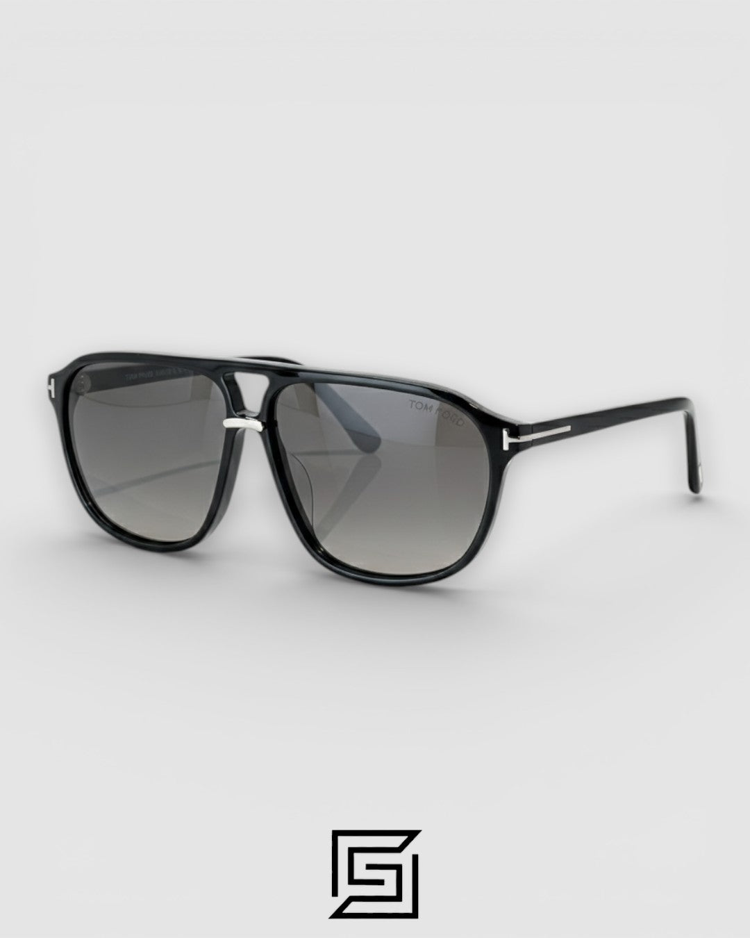 Tom Ford TF1026 Black Aviator Sunglasses with Black Gradient Lenses