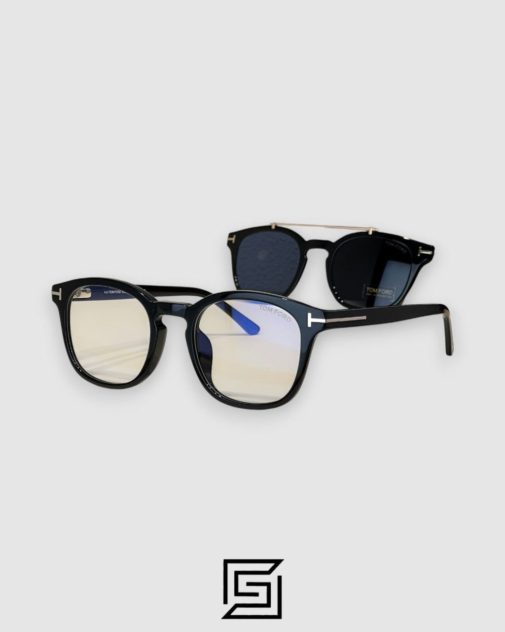 Tom Ford Clip On TF5532 Black Lenses and Black Frame