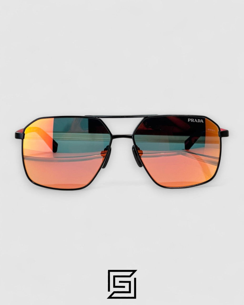 Prada SPS A50 Red Mirror Lenses Black Frame