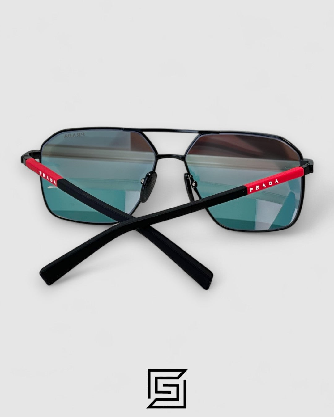 Prada SPS A50 Red Mirror Lenses Black Frame