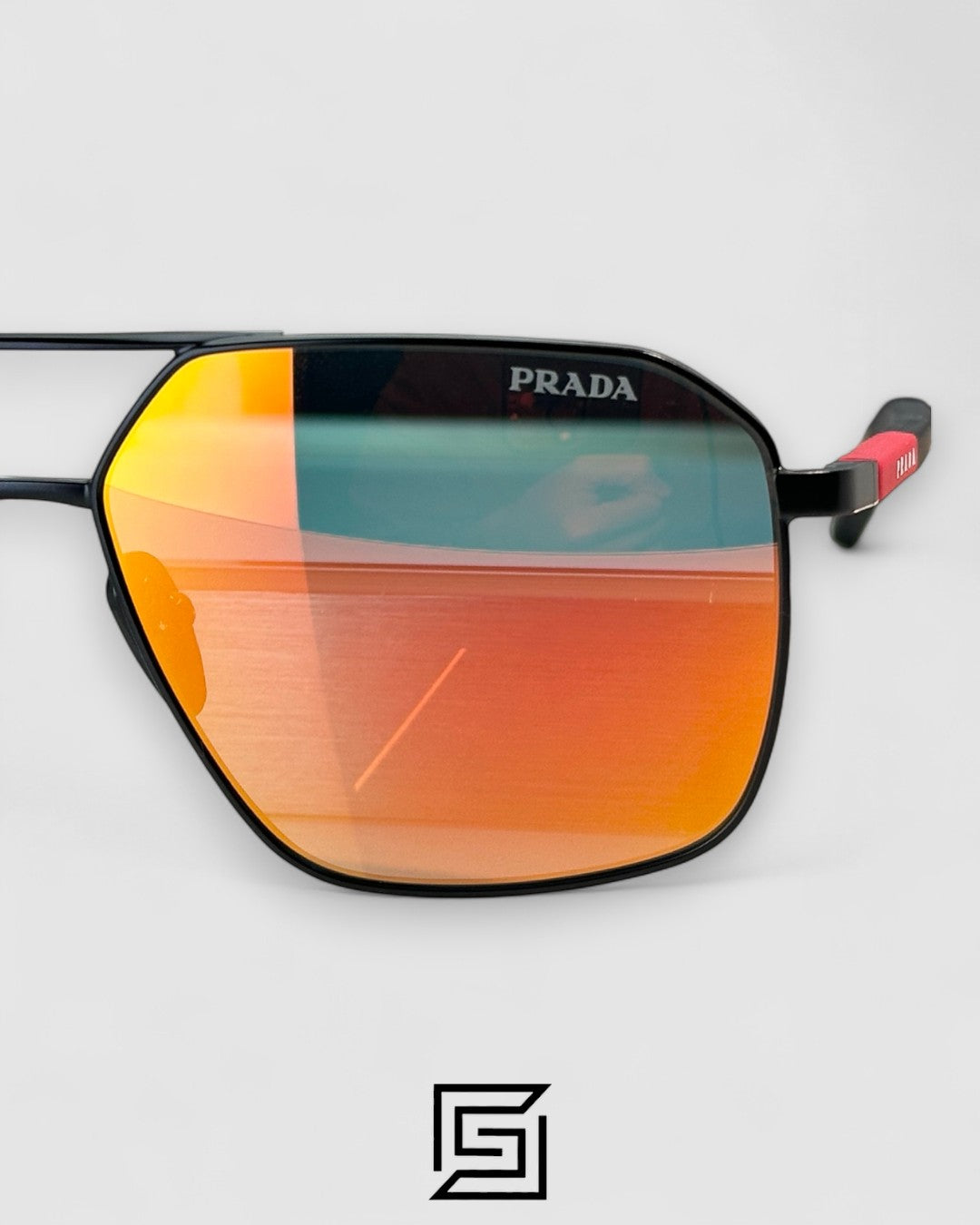 Prada SPS A50 Red Mirror Lenses Black Frame