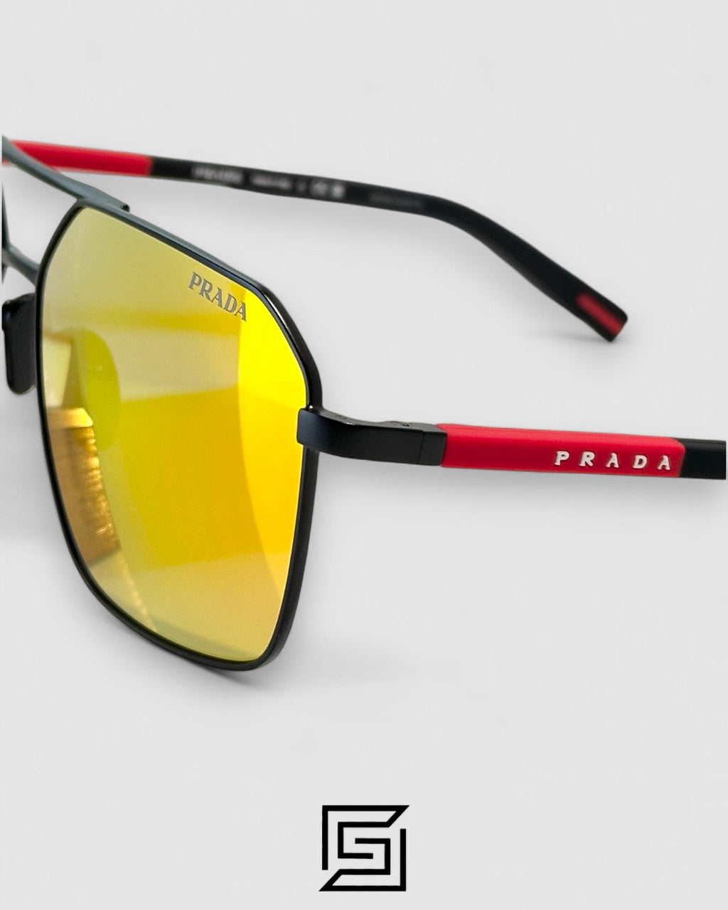 Prada SPS A50 Red Mirror Lenses Black Frame