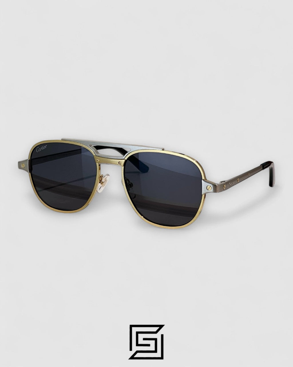 Cartier CT0477S Black Lenses Half Gold Frame
