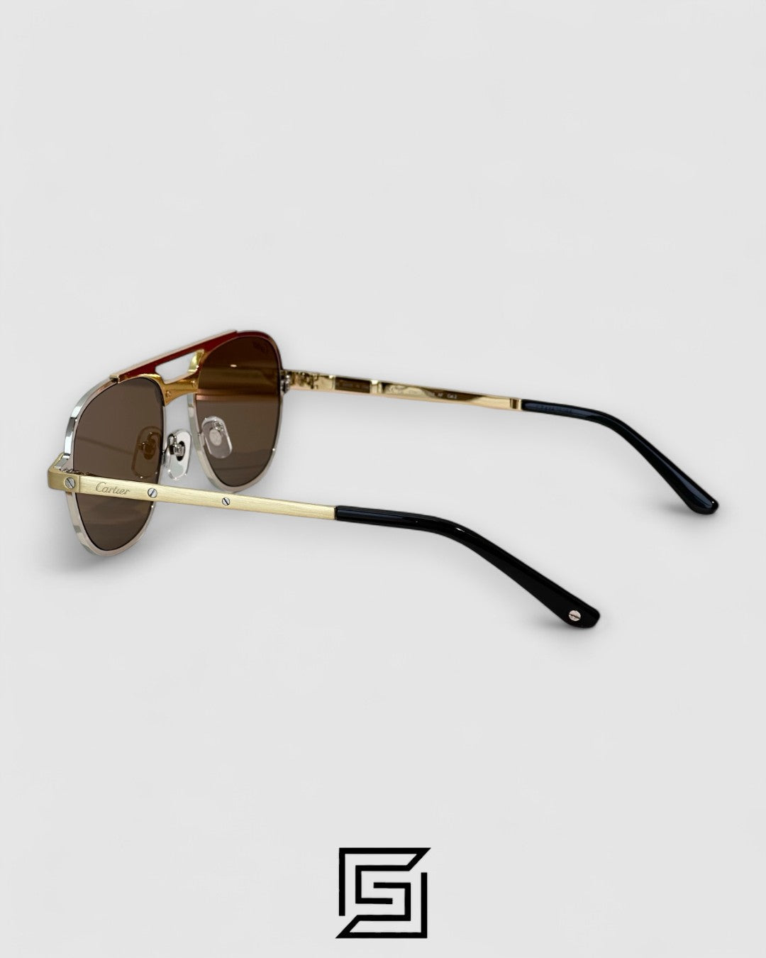Cartier CT0477S Brown Lenses Half Gold Frame