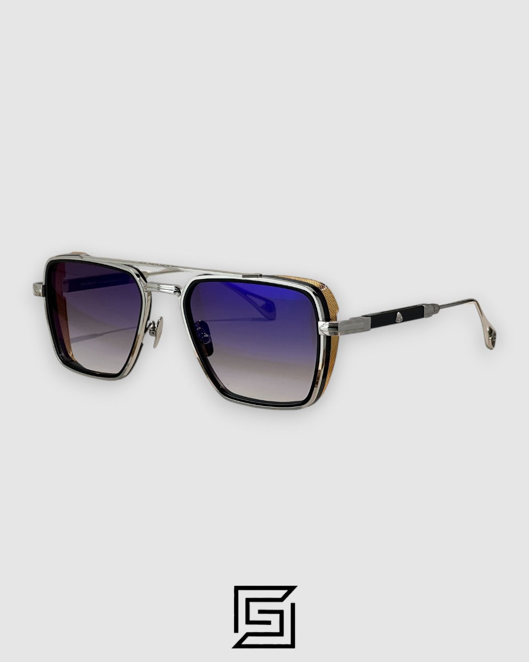 MAYBACH The PADKYLOBI Blue Reflection Lenses Silver Frame