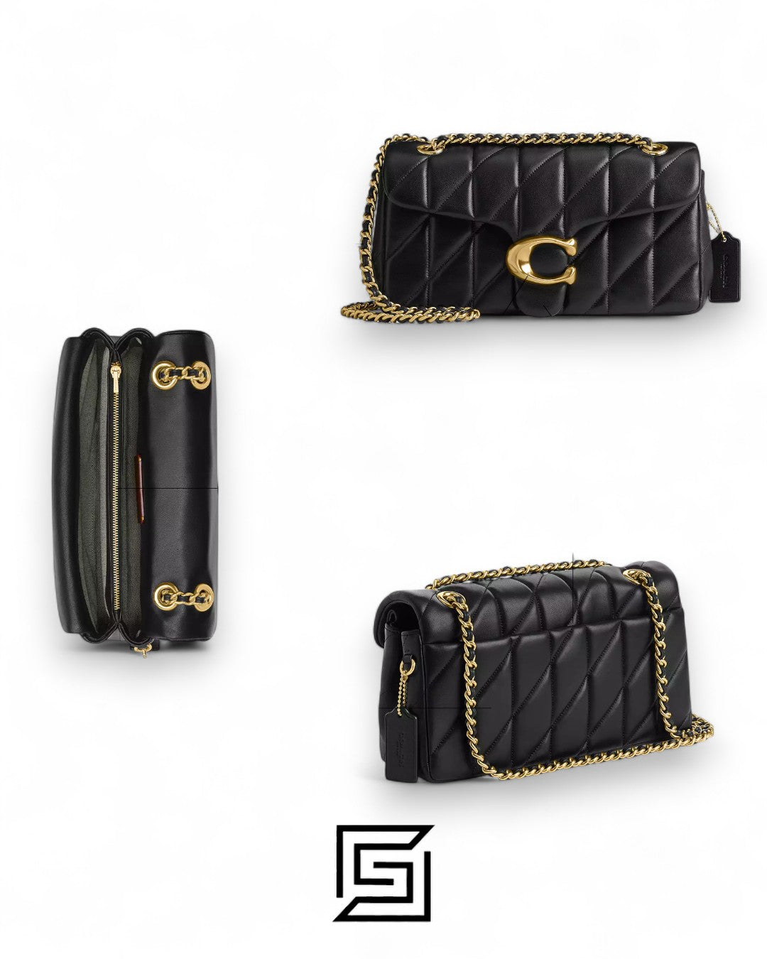 Coach Tabby Shoulder Bag 26 With Pillow Quilting Black Gold – Style No. CP150