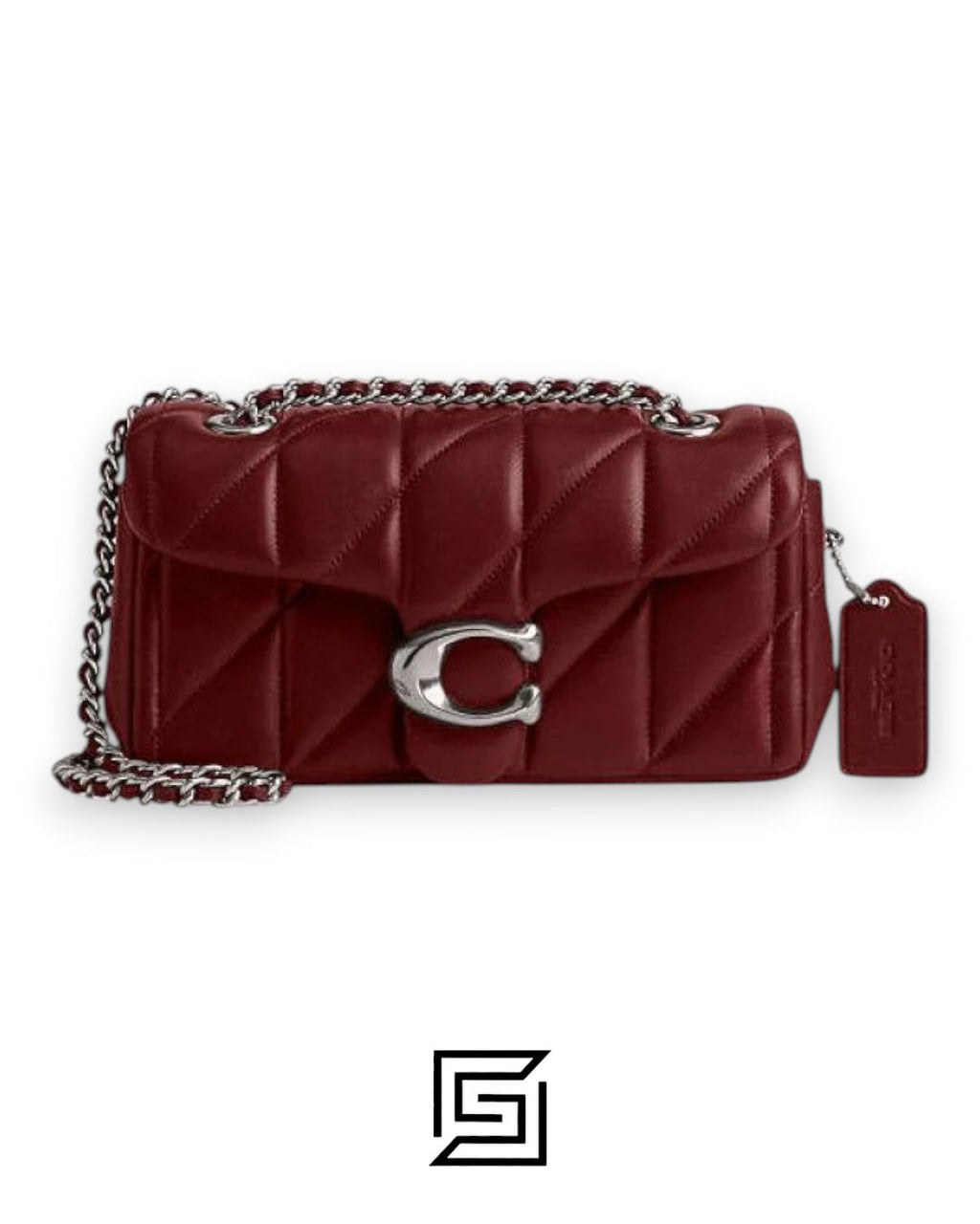 Coach Tabby Shoulder Bag 26 With Pillow Quilting Dark Ruby Silver – Style No. CP150