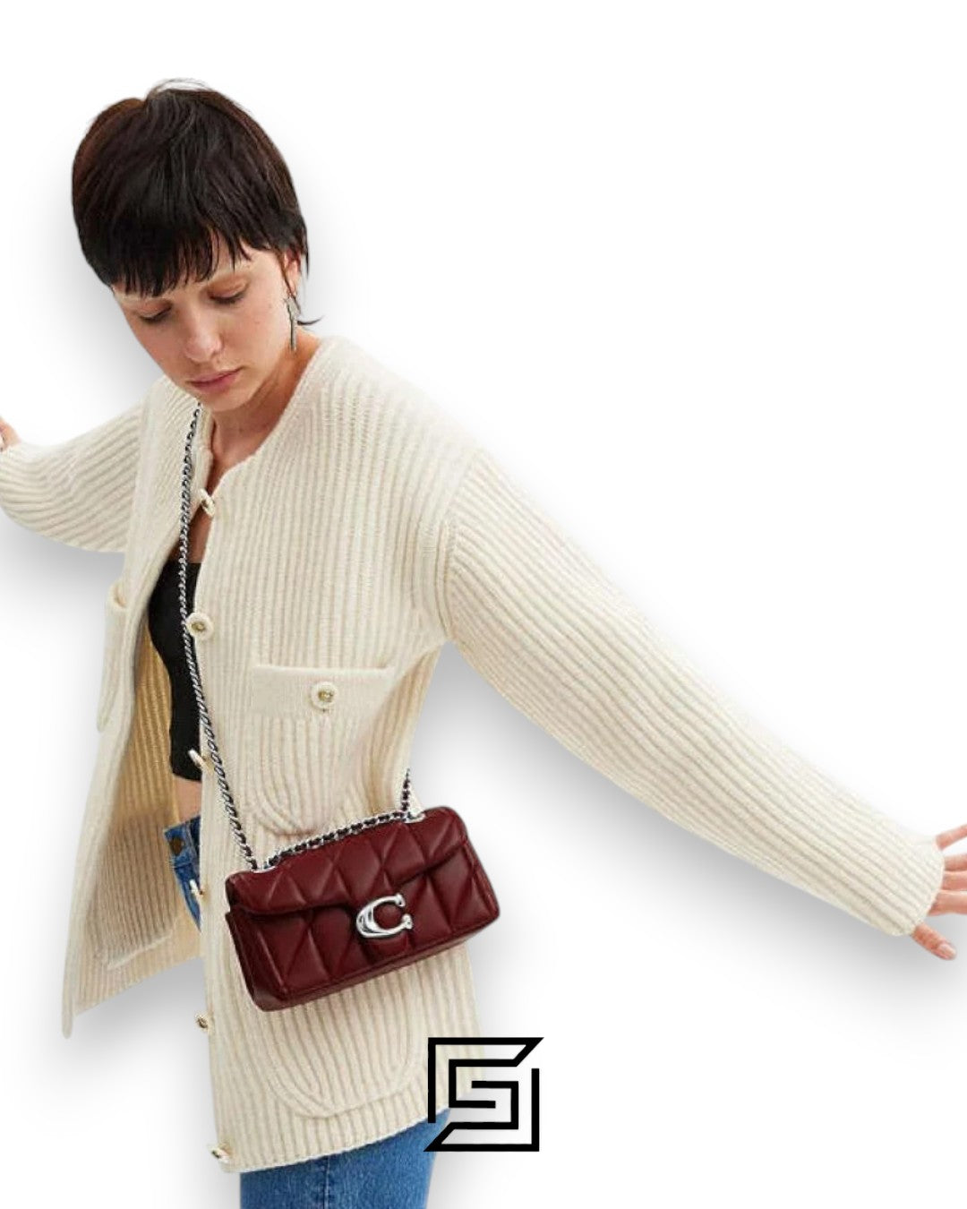 Coach Tabby Shoulder Bag 26 With Pillow Quilting Dark Ruby Silver – Style No. CP150