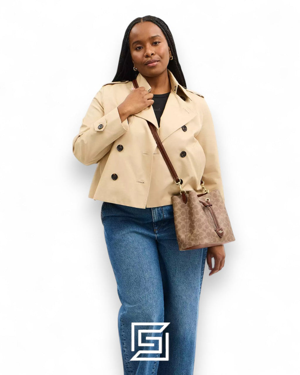 Coach Rowan Bucket Bag In Signature Canvas Brown – Style No. CBH07