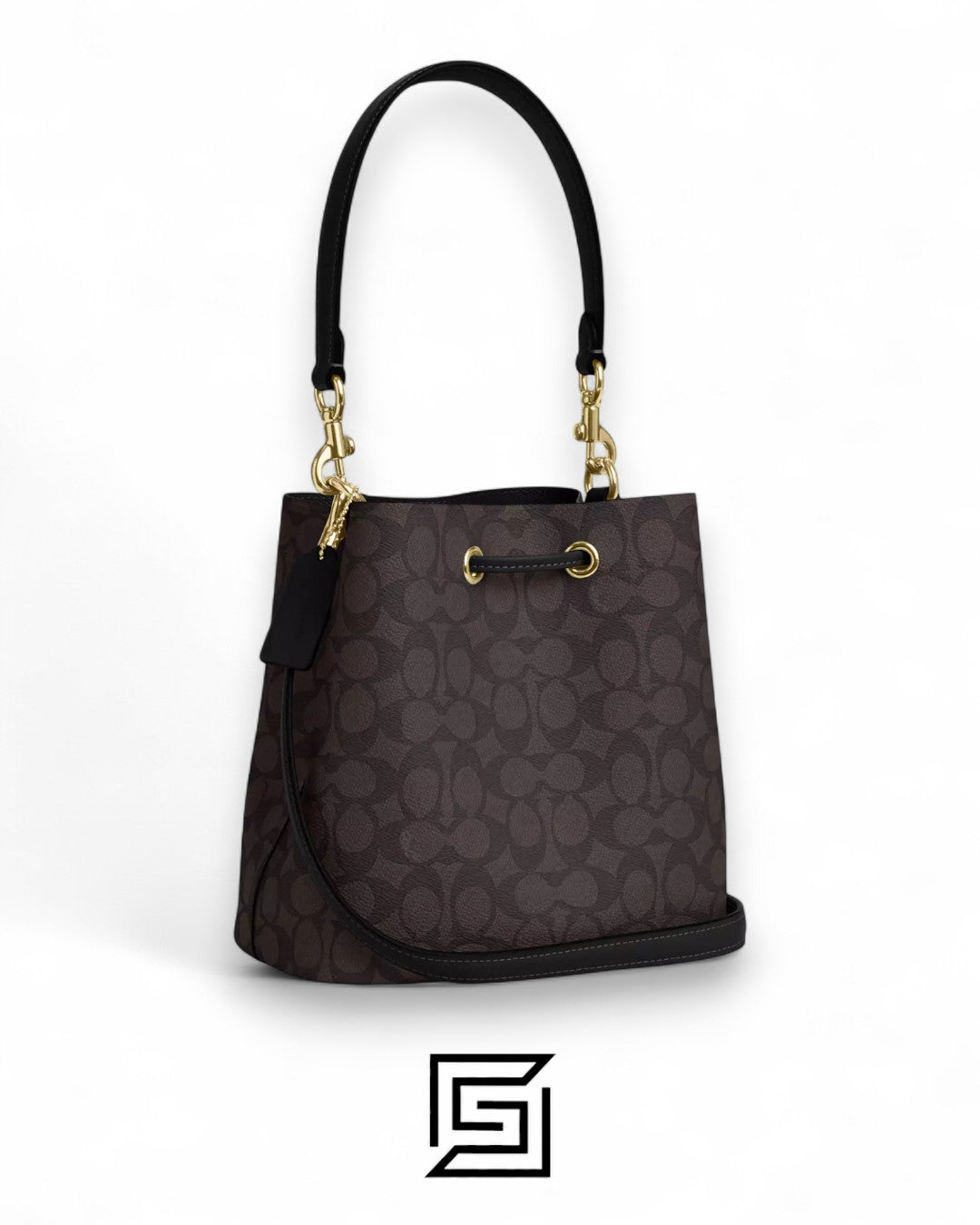 Coach Rowan Bucket Bag In Signature Canvas Dark Brown – Style No. CBH07