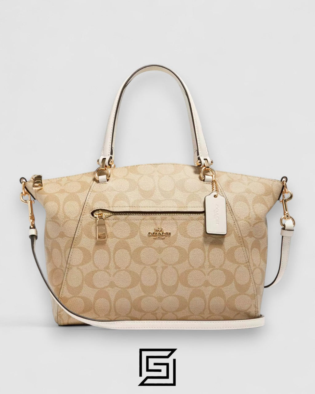 COACH Prairie Satchel In Colorblock Signature Canvas Cream Style No. E79998